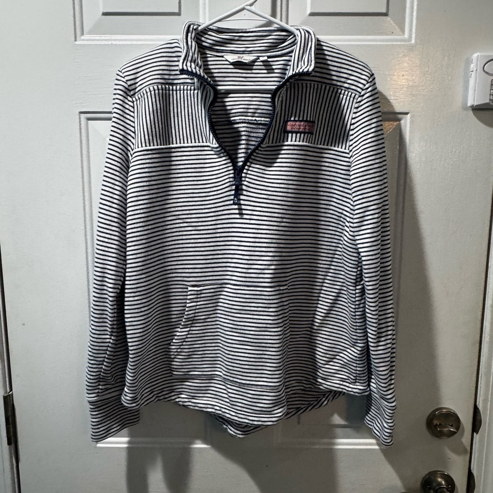 Vineyard Vines Navy and White Striped Sweatshirt